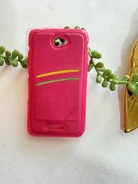 قاب چرم ساده صورتی e4 کد 360