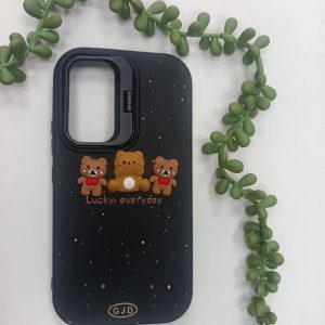 قاب سیلیکونی خرسی برجسته مشکی سامسونگ A54 کد 3418